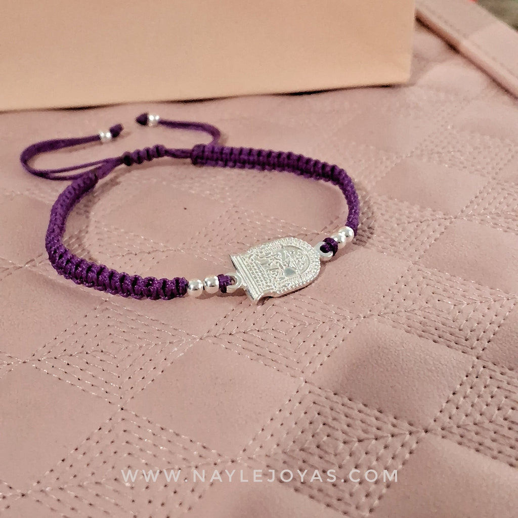 Pulsera Tejida Con Dije Señor de Los Milagros